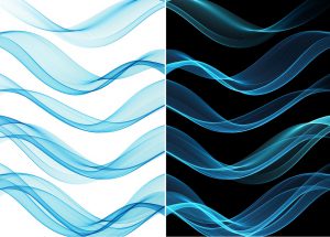 Vector Set of color transparent smoky wave