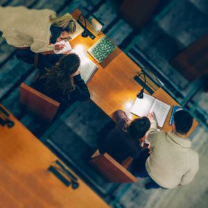 Group of Students Studying in a Library